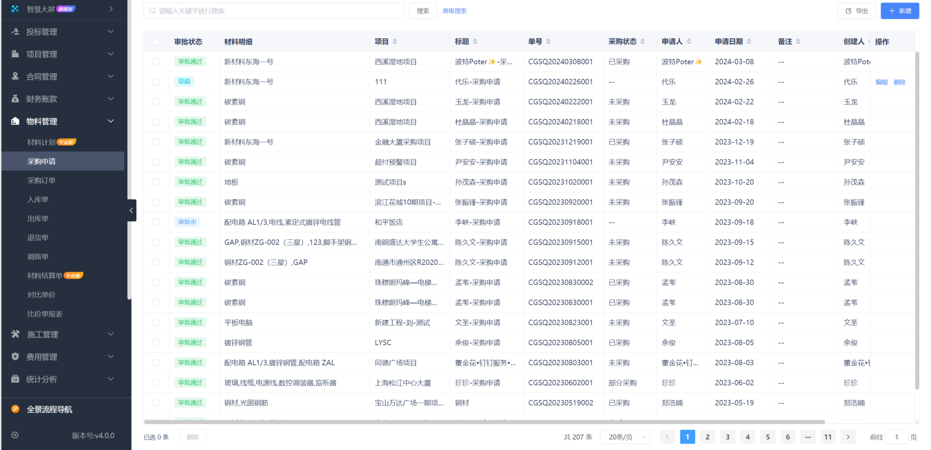 工程施工項(xiàng)目管理軟件平臺(tái)